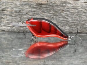 Black Label Balsa - Shiver 5 - Custom Balsa Crankbait - Fire Craw color