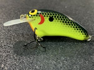 John Hott Lures - Hott Hicky - Custom Balsa Crankbait - Chartreuse Black Color