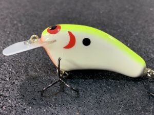 John Hott Lures - Hott Hicky - Custom Balsa Crankbait - Bone Chartreuse Back