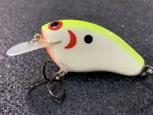 John Hott Lures - Mutt 2 - Custom Balsa Crankbait - Bone Chartreuse Back Color